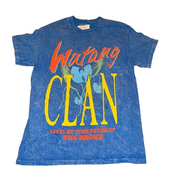 Wu Tang Clan Mens Tee Shirt Size Medium Blue Acid Wash Pure Cotton New - Picture 7 of 8